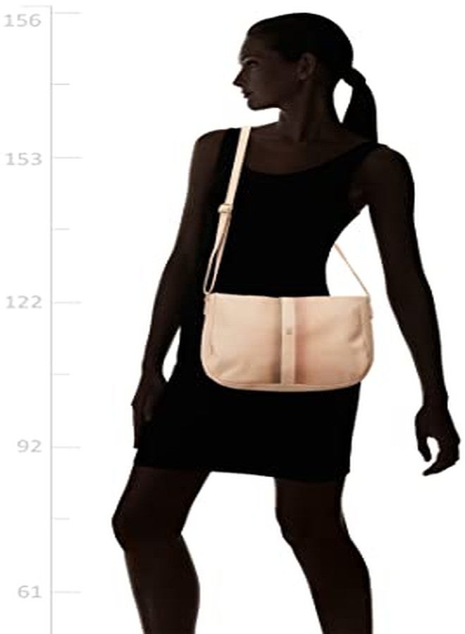 باجيت حقيبة كتف نسائية من باجيت، بيج، متوسطة الحجم | حقيبة يد أنيقة وعصرية تُحمل على الكتف - Image 4